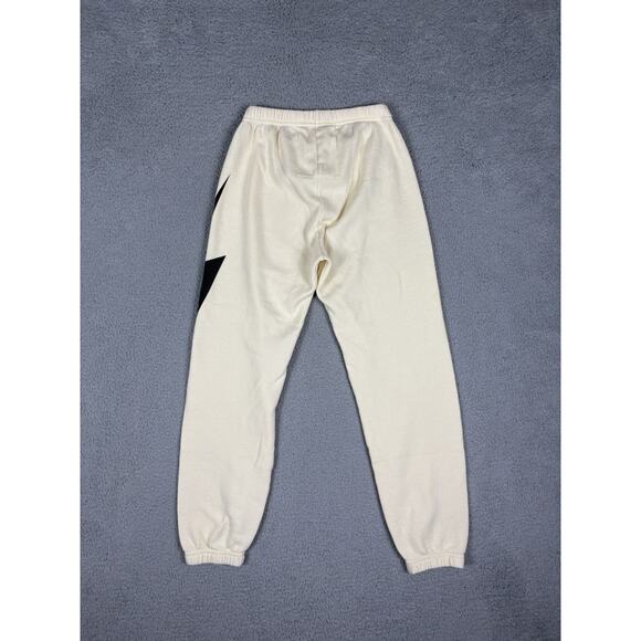 Aviator Nation Sweatpants Women’s Small Ivory Black Thunderbolt Lounge Jogger - Picture 2 of 12